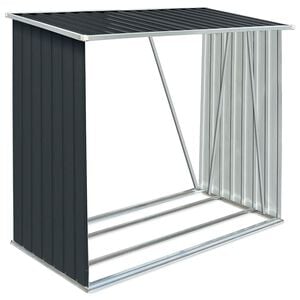 vidaXL Abri de stockage &agrave; bois Acier galvanis&eacute; 163x83x154cm Anthracite