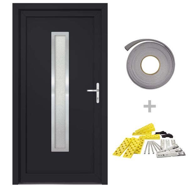 vidaXL Porte d'entr&eacute;e anthracite 108x200 cm PVC