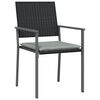 vidaXL Chaises de jardin et coussins lot de 6 noir 54x62,5x89 cm rotin