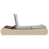 vidaXL Chaise longue double avec coussins beige r&eacute;sine tress&eacute;e