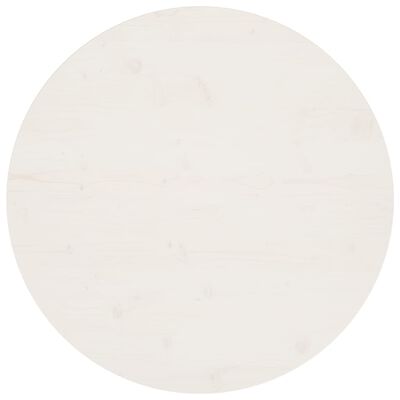 vidaXL Dessus de table Blanc Ø80x2,5 cm Bois de pin massif