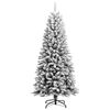 vidaXL Sapin de No&euml;l artificiel avec neige floqu&eacute;e 150 cm PVC et PE