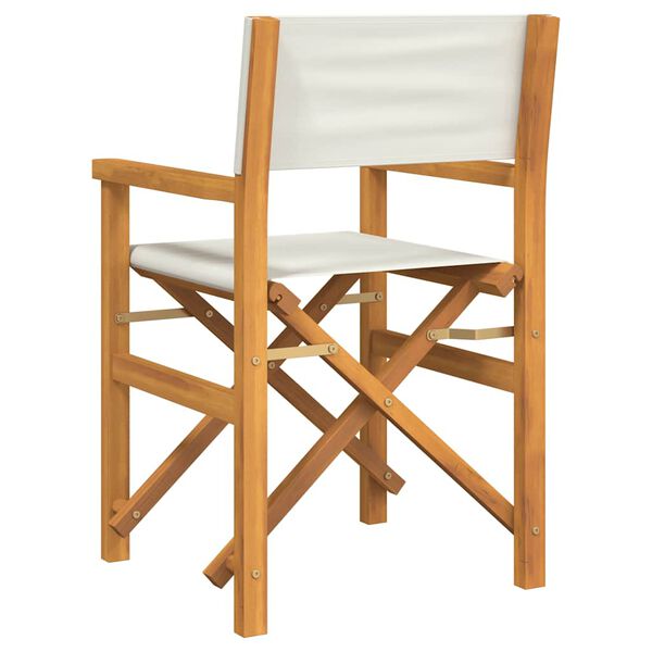 2 Chaises Pliantes Cannes Casaria - Bois Eucalyptus FSC - Style Régisseur Crème - Jardin & Terrasse