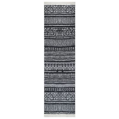 vidaXL Tapis Noir et blanc 80x300 cm Coton