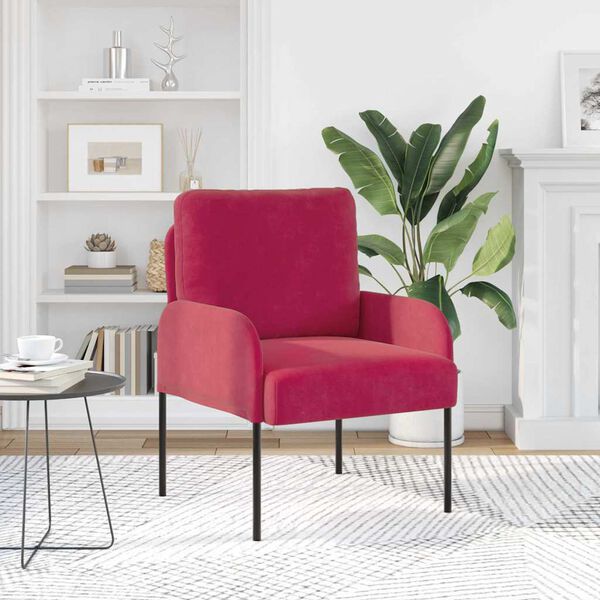 vidaXL Canap&eacute;s avec coussin 55cm Bordeaux Contreplaqu&eacute;