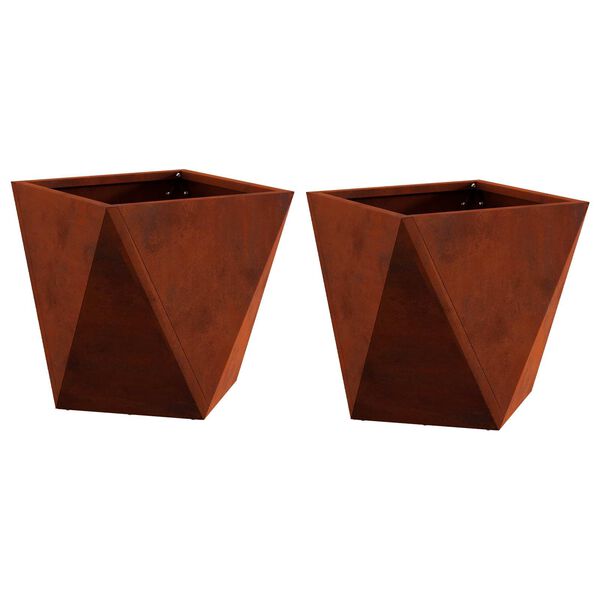 vidaXL Jardini&egrave;re 2 pcs Rouill&eacute; 30 x 30 x 30 cm