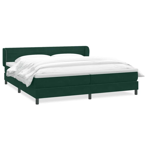 vidaXL Sommier &agrave; lattes de lit et matelas vert fonc&eacute; 180x210cm velours