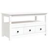 vidaXL Table basse Blanc 102x49x55 cm Bois massif de pin