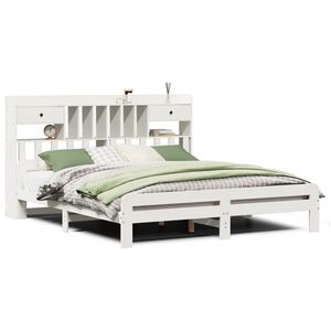 vidaXL Lit biblioth&egrave;que sans matelas blanc 180x200 cm bois pin massif