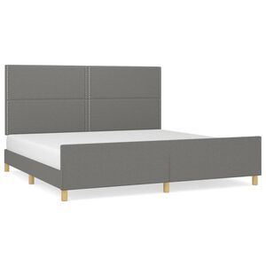 vidaXL Cadre de lit sans matelas gris fonc&eacute; 200x200 cm tissu