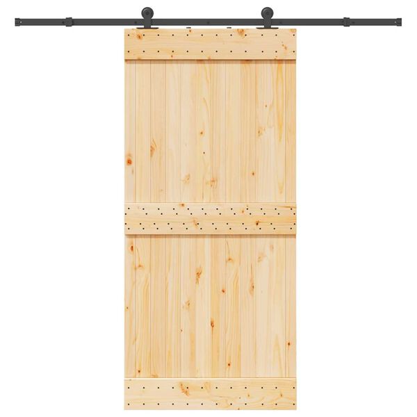 vidaXL Porte coulissante et kit de quincaillerie 95x210 cm pin massif