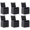 vidaXL Ensemble &agrave; manger de jardin 7 pcs Noir