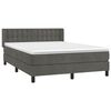 vidaXL Sommier &agrave; lattes de lit et matelas Gris fonc&eacute; 140x190cm Velours