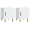 vidaXL Tables de chevet 2 pcs Blanc Bois d'ing&eacute;nierie