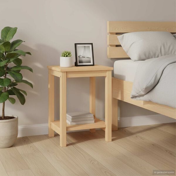 vidaXL Table de chevet naturel 35x30x47 cm bois de pin massif