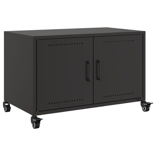 vidaXL Meuble TV noir 68x39x43,5 cm acier