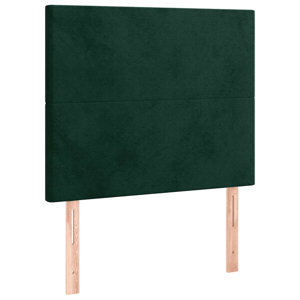 vidaXL T&ecirc;te de lit &agrave; LED Vert fonc&eacute; 90x5x118/128 cm Velours