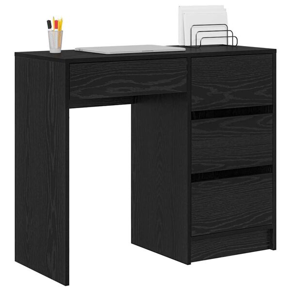 vidaXL Bureau Ch&ecirc;ne noir 90 x 37,5 x 75 cm Bois d'ing&eacute;nierie
