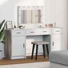 vidaXL Table de Toilette avec tiroir 3 pcs Blanc Bois d'ing&eacute;nierie