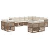 vidaXL Ensemble de canap&eacute; de jardin 12 pc Beige polyrotin
