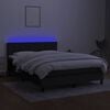 vidaXL Sommier &agrave; lattes de lit avec matelas LED Noir 140x190 cm Tissu