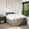 vidaXL Sommier &agrave; lattes de lit avec matelas taupe 120x190 cm tissu