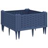 vidaXL Jardini&egrave;re avec piquets bleu gris 42,5x42,5x28,5 cm PP