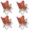 vidaXL Chaises papillon lot de 4 multicolore tissu chindi