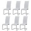 vidaXL Chaises &agrave; manger cantilever lot de 6 blanc similicuir