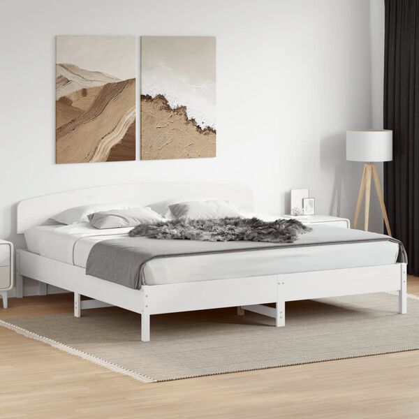 vidaXL T&ecirc;te de lit blanc 200 cm bois massif de pin