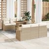 vidaXL Ensemble de canap&eacute; de jardin 7 pcs Beige Poly rotin