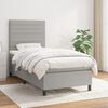 vidaXL Sommier &agrave; lattes de lit avec matelas Gris clair 90x200 cm Tissu