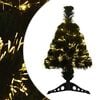 vidaXL Sapin de No&euml;l en fibre optique 64 cm 12 LED Blanc chaud PVC