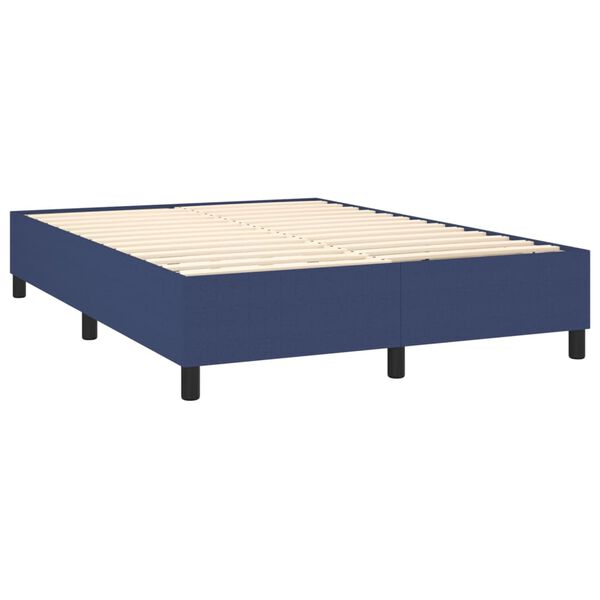 vidaXL Sommier &agrave; lattes de lit avec matelas Bleu 140x190 cm Tissu