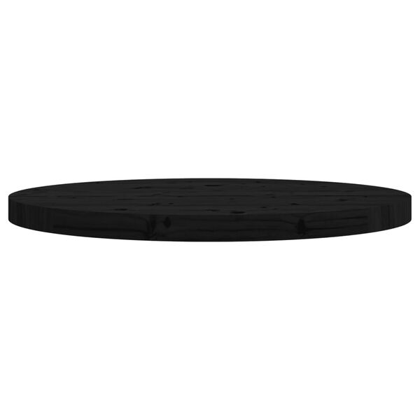 vidaXL Dessus de table rond noir &Oslash;60x3 cm bois de pin massif