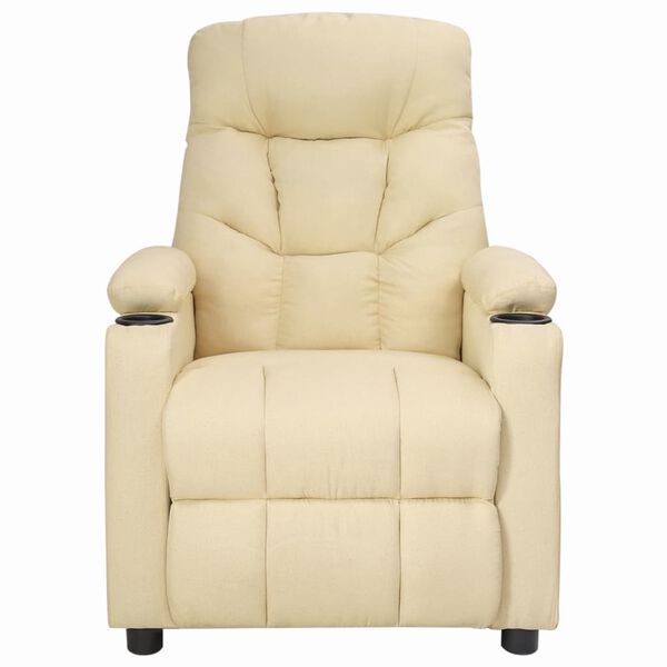 vidaXL Fauteuil Cr&egrave;me Tissu