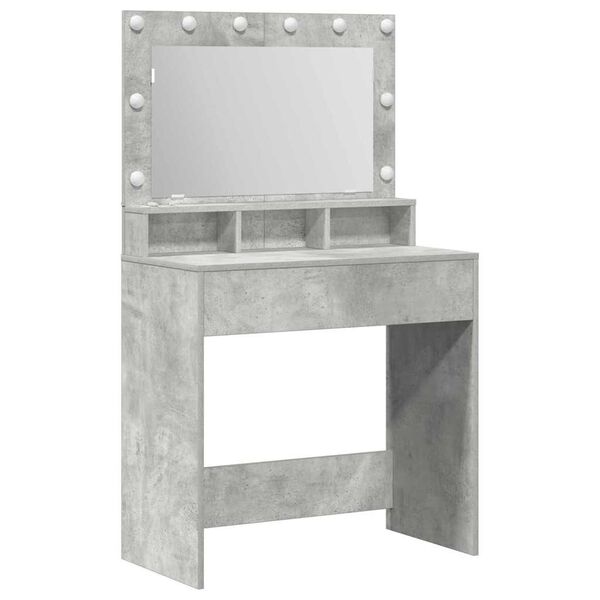 vidaXL Table de Toilette avec &eacute;tag&egrave;re Gris b&eacute;ton 75,5 x 41 x 135 cm