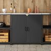 vidaXL Rangement de cuisine avec &eacute;tag&egrave;re Noir 60 x 50 x 92 cm Acier