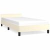 vidaXL Cadre de lit avec t&ecirc;te de lit sans matelas cr&egrave;me 80x200 cm