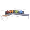 vidaXL Salon de jardin 5 pcs avec coussins Aluminium et WPC