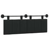vidaXL T&ecirc;te de lit suspendue Montage mural Noir 150 x 55 x 5 cm tissu