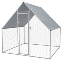 vidaXL Cage extérieure pour poulets Acier galvanisé 2 x 2 x 1,92 m