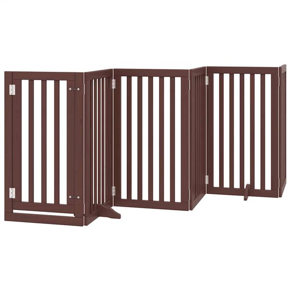 vidaXL Barri&egrave;re pour chien porte pliable 15 panneaux bois de peuplier