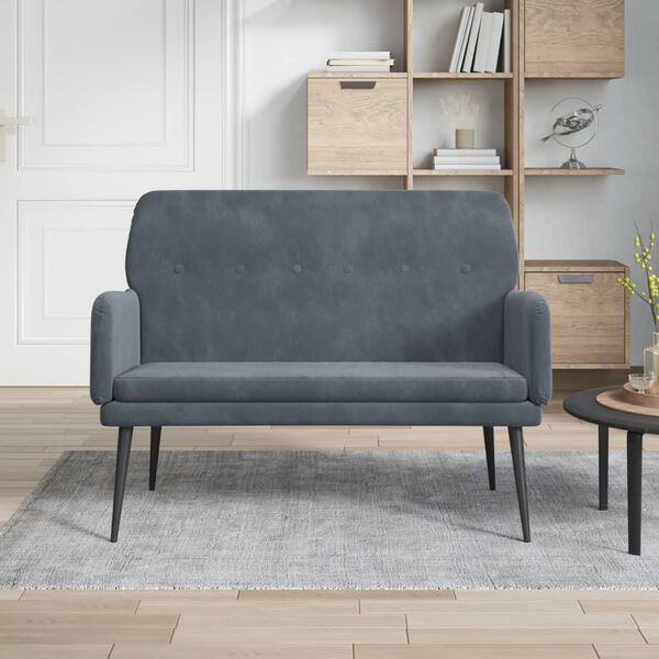 vidaXL Banc Gris foncé 108x79x79 cm Velours