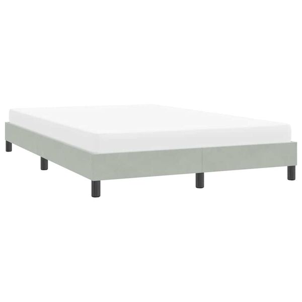vidaXL Cadre de lit sans matelas gris clair 140x210 cm velours
