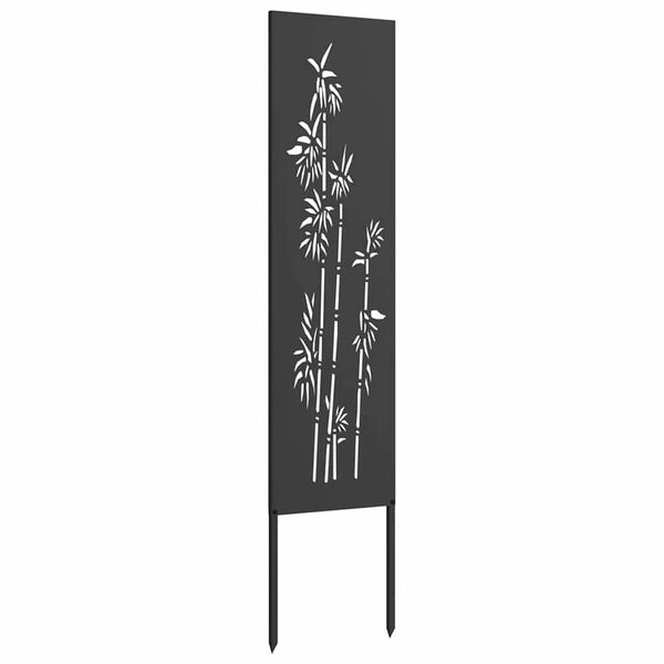 vidaXL Écran de confidentialité de jardin Floral Noir 32 x 140 cm