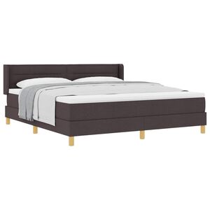 vidaXL Lit &agrave; ressorts avec matelas Marron fonc&eacute; 200 x 180 cm Polyester