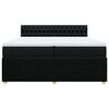 vidaXL Sommier &agrave; lattes de lit avec matelas Noir 200x200 cm Tissu