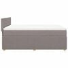 vidaXL Sommier &agrave; lattes de lit avec matelas Taupe 140x200 cm Tissu