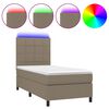 vidaXL Sommier &agrave; lattes de lit et matelas et LED Taupe 80x200 cm Tissu
